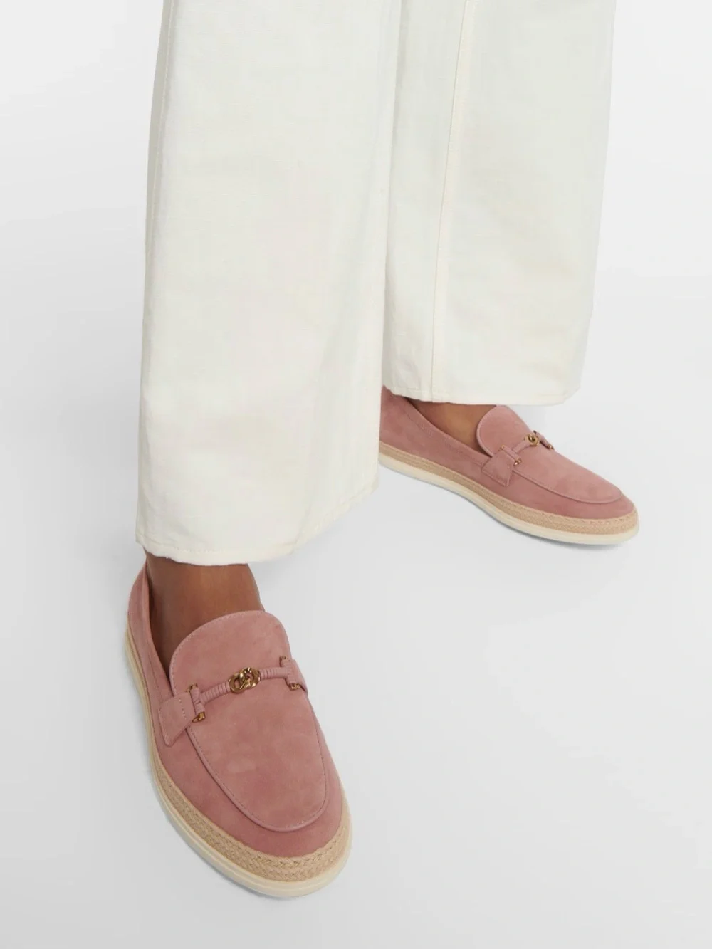Tod's Pink Suede Loafers